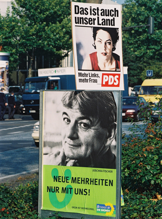 Wahlplakate Bündnis 90/Die Grünen und PDS (10. August 1998)